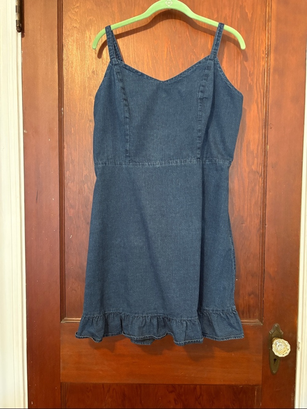 Old Navy Dark Blue Denim Ruffle-Hem Sundress